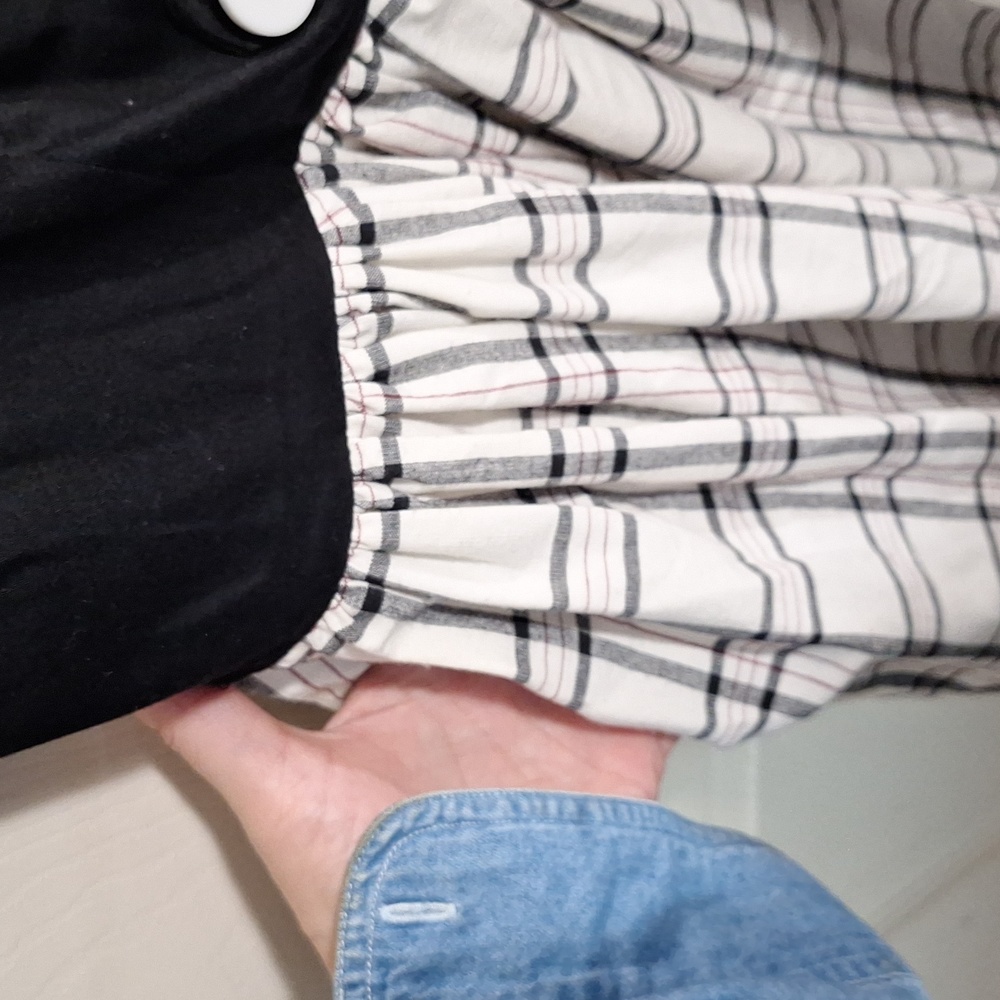 Unique Vintage pinup 50s sleeveless dress double breaste - plaid black/white - M - Picture 6 of 9